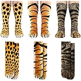 Cosweet 3 Pairs Animal Paw Socks - Funny 3D Printed Socks Novelty Gag Gifts for Kids Teens Weird Costume