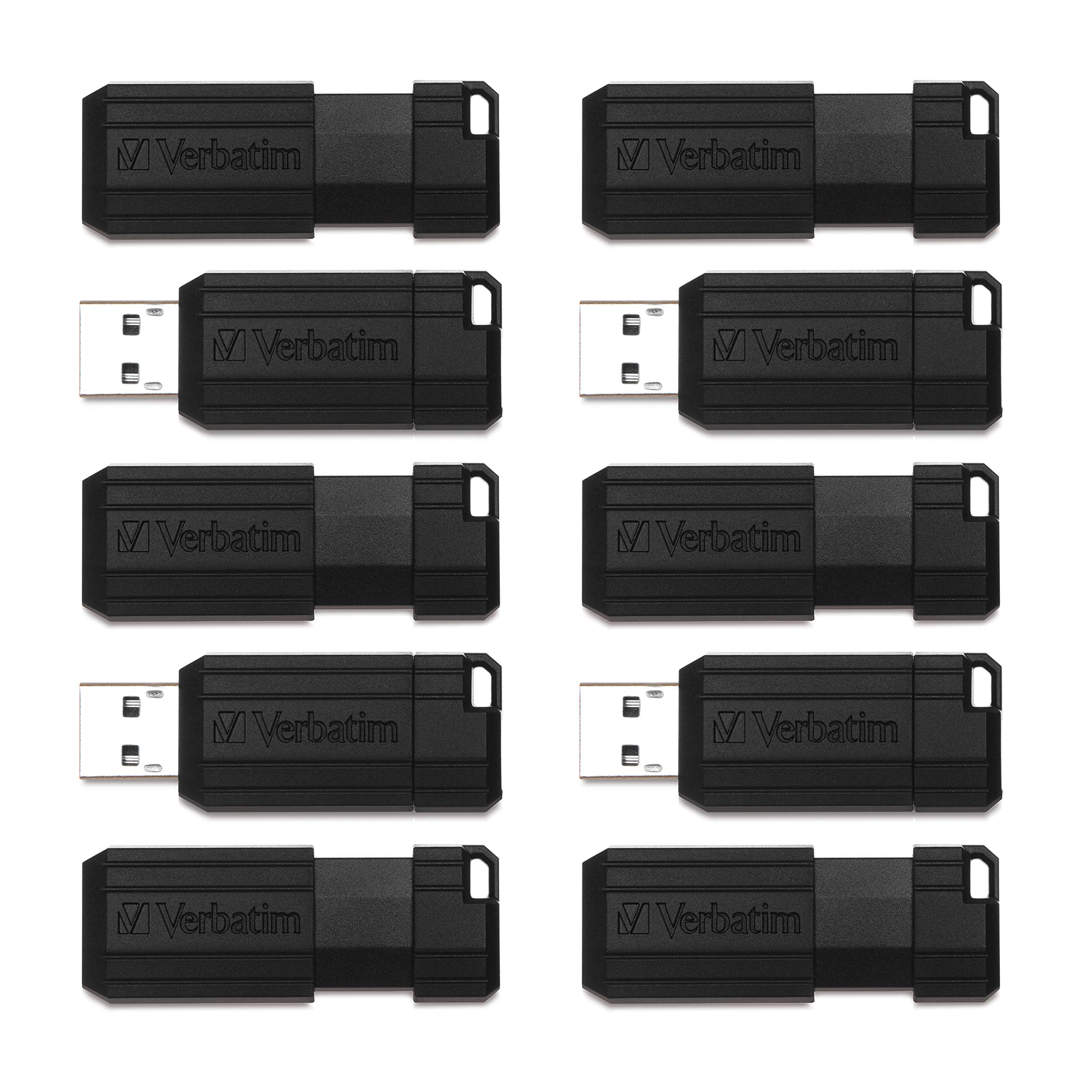 Photo 1 of Verbatim 32GB PinStripe USB 2.0 Flash Drive Retractable Thumb Drive – Business 10pk – Black