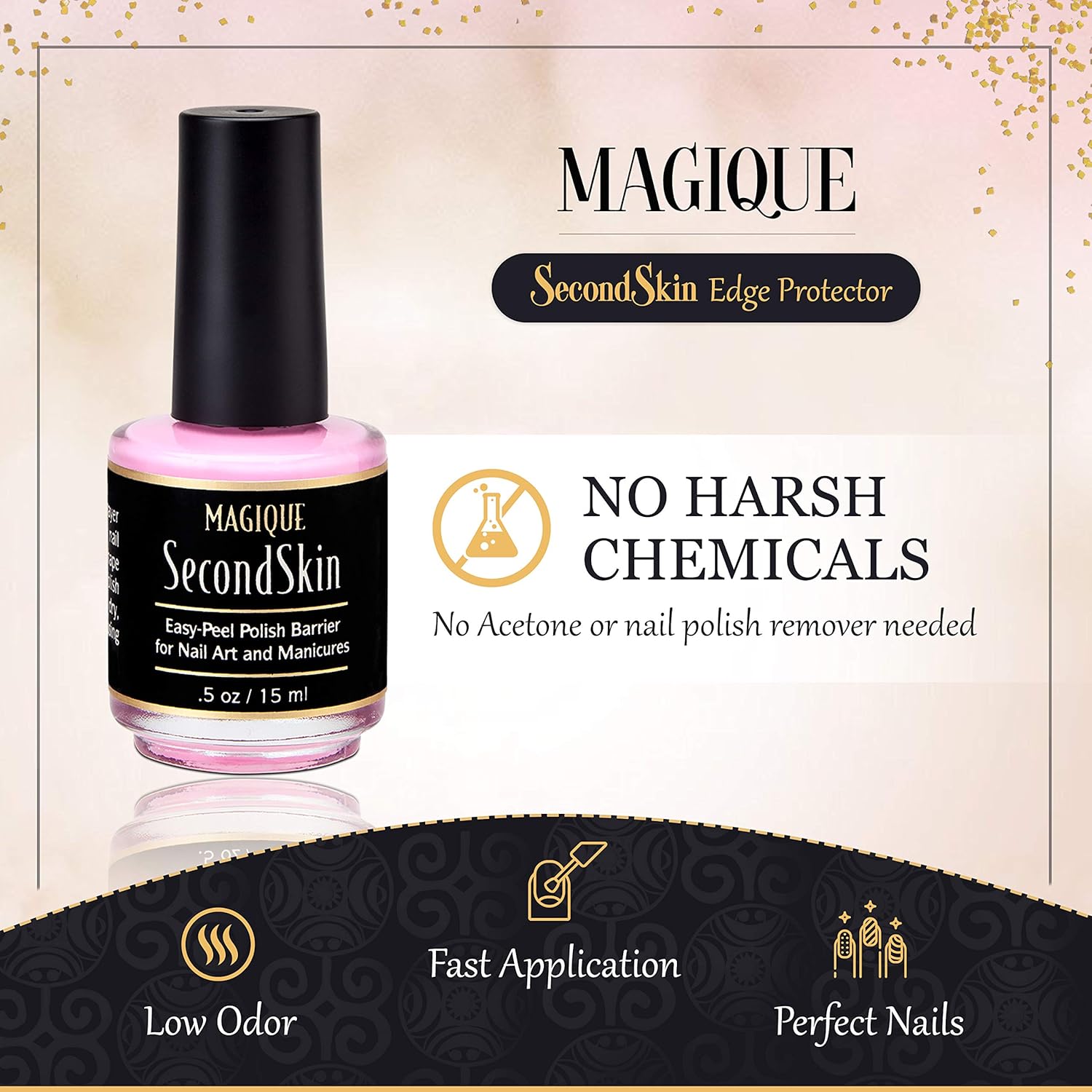 Simply Peel Liquid Latex for Nails - Nail Polish Protector for Fingers - Nail Peel Off Liquid Tape - Peel Away Liquid Nail Tape - Nail Polish Guard - Nail Latex Peel Off - Magique SecondSkin 0.5 Fl Oz : Beauty