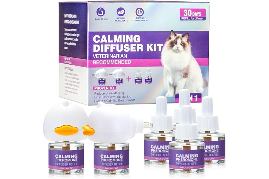 Tcllka Cat Calming Diffuser Comfort for Cats Refill Reduce Fighting Spraying and Scratching