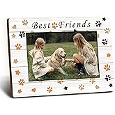 Foyoulame Dog Paw Print Picture Frame 4x6, Pet Dog Gifts Wooden Picture Frame, DogGifts for DogLovers Owners Women Girls, Dogs Mom Gifts, Best Friends Decorative Photo Frames for Table Desk Decor