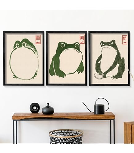 Amazon.com: Vintage Angry Frog - Japanese Art by Matsumoto Hoji