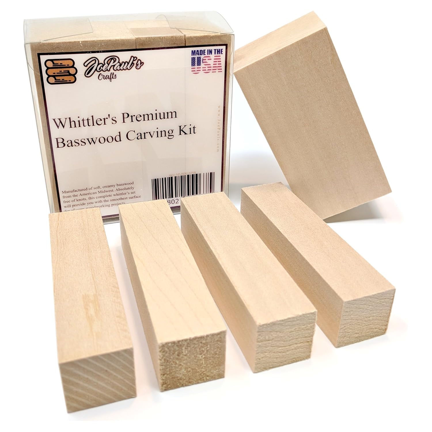 Whittler's Premium Basswood Carving Blocks Kit Best Whittling for