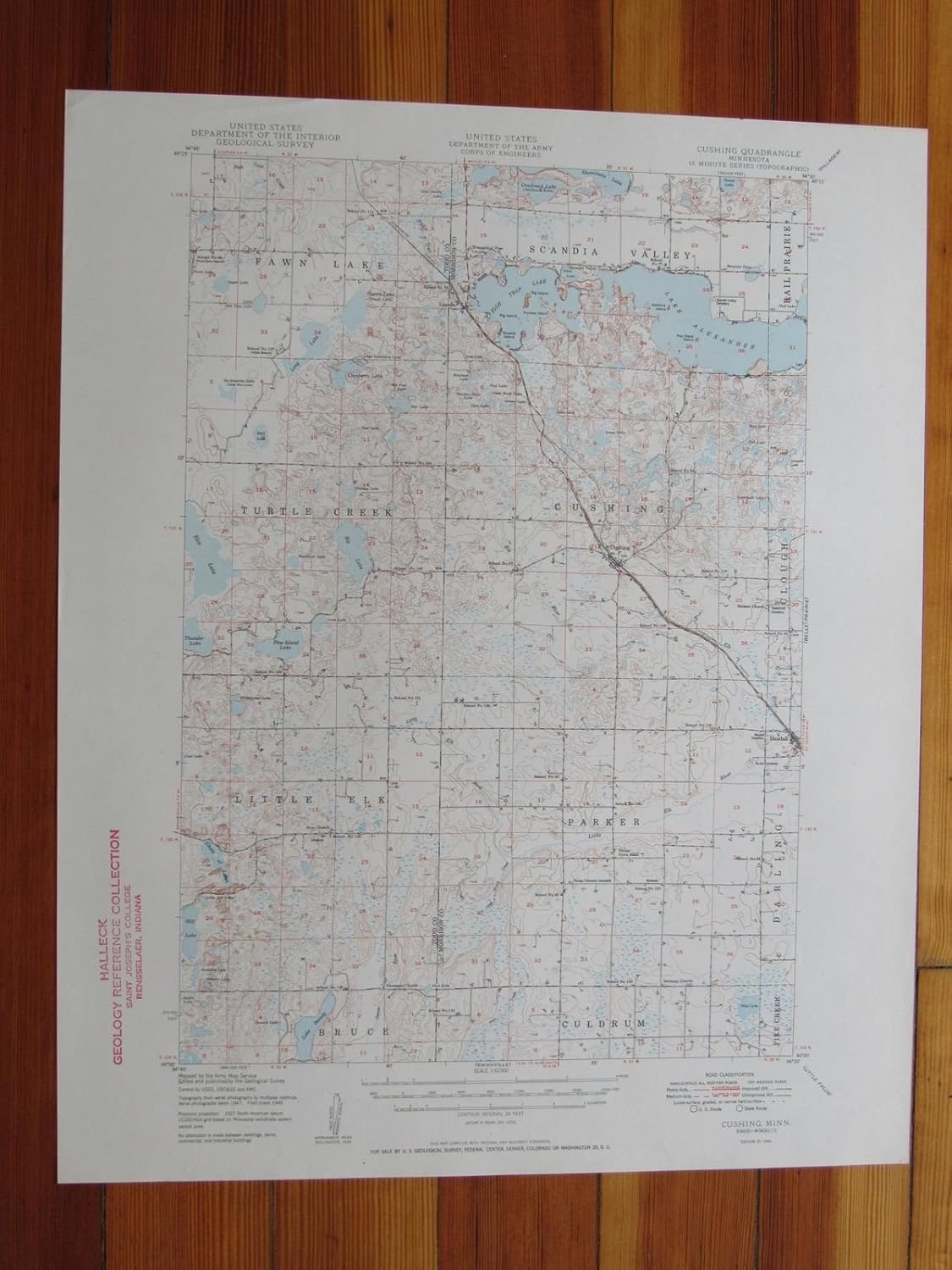 Cushing Minnesota 1950 Original Vintage USGS Topo Map Entertainment Collectibles