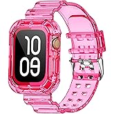 Clear Watch Band for Apple Watch 38mm 40mm 41mm Transparent Crystal Sports Band Compatible with Apple iWatch Series 9 8 SE 7 6 5 4 3 2 1 (Red 38/40/41mm)