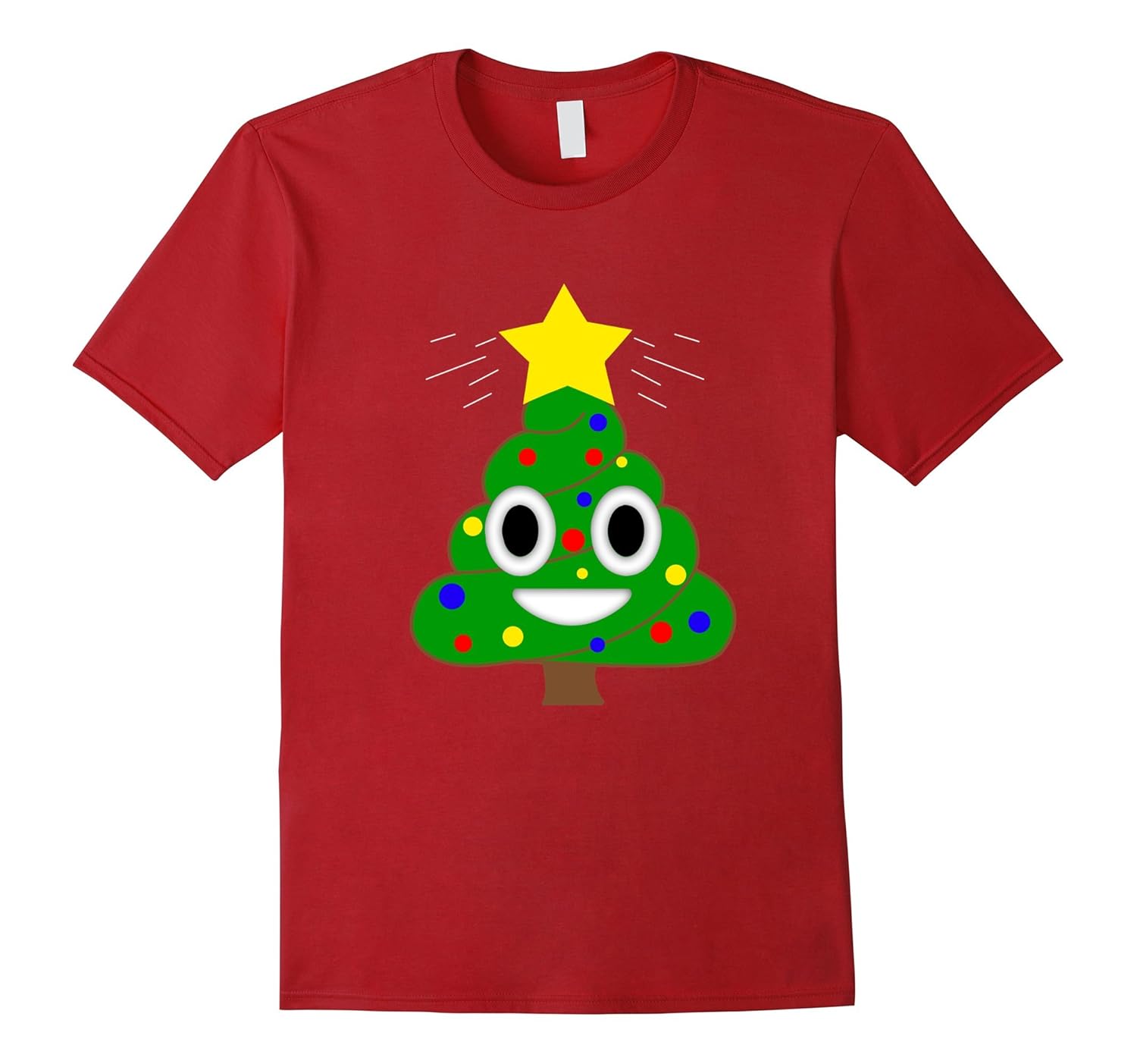 Funny Christmas Tree Poop Emoji T Shirt Kids Holiday-ANZ