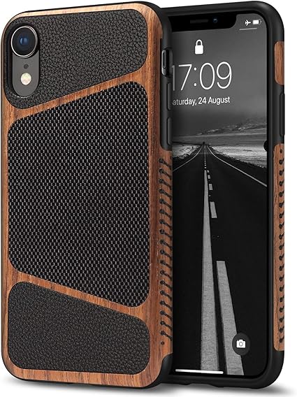 Amazon Co Jp Tasikar Iphone Xr ケース 天然木層 とナイロン ファブリックレザーのデザイン アイフォンxr 家電 カメラ