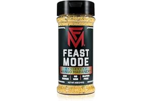 NEW! Caribbean Mango Habanero - Feast Mode Flavors - Low Sodium , No MSG , Gluten Free , All Natural , Meal Prep Seasoning, Healthy, Sweet and Spicy, Coconut, Pepper, Tasty, Fruit, Chicken Seasoning, Taco, Spices