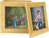 Maison & White Bamboo Photo Cube Keepsake Box – 5 Frame Display 7.5cm view 3