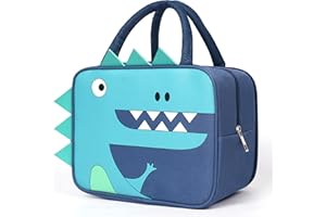 GIRAFFE CREATION Insulated Lunch Box Bag for Kids, Reusable Durable Lightweight Lunch Bag for Girls Boys, Keep Food Cold/Warm, Dinosaur