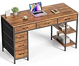 Huuger Computer Desk with 6 Drawers, 47 Inch Office