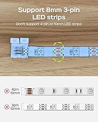 JACKYLED 8mm 3-Pin LED Connectors for LED Strip