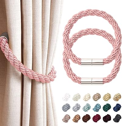 Pretty Jolly 2 Pack Magnetic Curtain Tiebacks Pink Modern Drape Holdbacks