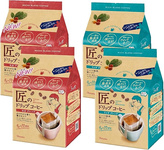 Amazon 片岡物産 匠のドリップコーヒー2種 モカブレンドp リッチブレンドp セット買い レギュラー ドリップ 匠の ドリップコーヒー 食品 飲料 お酒 通販