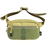 ROARING FIRE Ridger Tactical Fanny Pack for men with Two-sides Adjustable Waist Belt and RFID Protection Concealed Carry Zippered Pocket for Hiking, Outdoor(FDE Color Nylon Version)