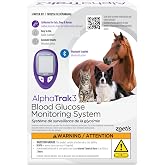 AlphaTrak3 Blood Glucose Monitoring Kit for Diabetic Dogs, Cats &amp; Horses | 8-Piece System for At-Home Use, Accurate Digital Results in 5 Seconds or Less, Mobile App Tracking, Uses Small Blood Sample