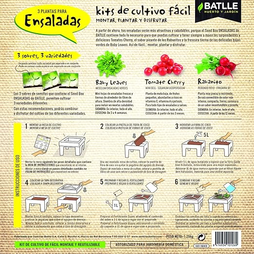 Huerto Urbano - Seed Box Ensaladas - Batlle: Amazon.es: Jardín