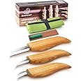 BeaverCraft Wood Carving Knife Kit for Beginners & Kids S15 – Whittling Knives Set with Sloyd, Chip Knife for Carvers – Wood