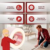 XFasten Double Sided Carpet Tape for Rugs - Residue Free 2" x 30 Yds - Wood Safe view 3