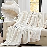 Serta Heated Blanket, Electric Twin Size Blanket, Soft, Warm, Fuzzy Heating Blanket Twin for Office, Couch, 1-12 hr Auto Shut Off Timer, 10 Lv Heat Setting, ETL Certified, Twin 62" x 84" Ivory