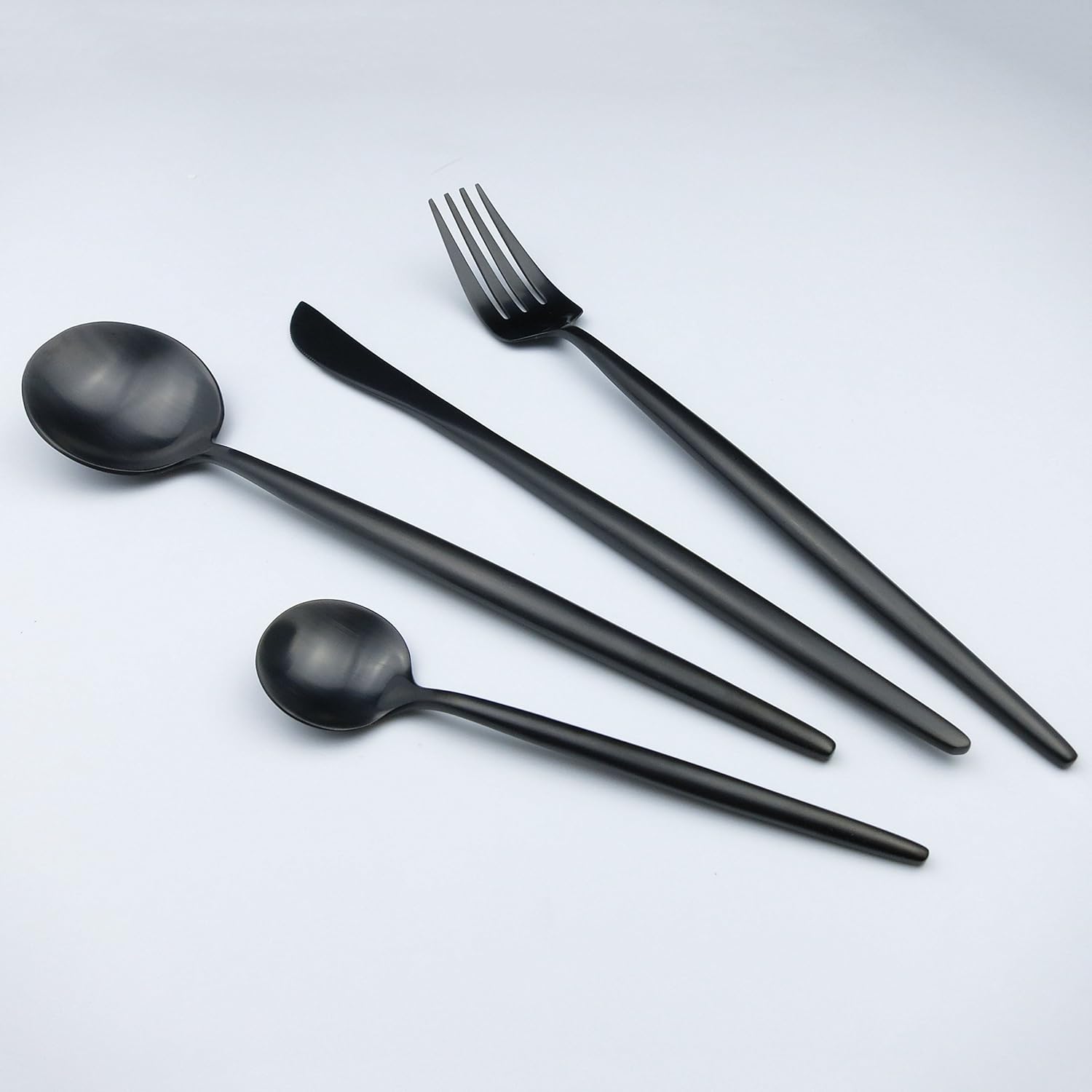 5pcs/set Matte Black Flatware Set 304 Stainless Steel HeavyDuty