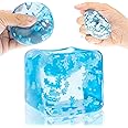 Ice Cube Squishy Toys TPR Transparent Ice Block Mochi Squishy Fidget Toys Stress Balls for Adults Stress Relief Toy Squeeze Toys Mini Squishies for Party Favors Gifts