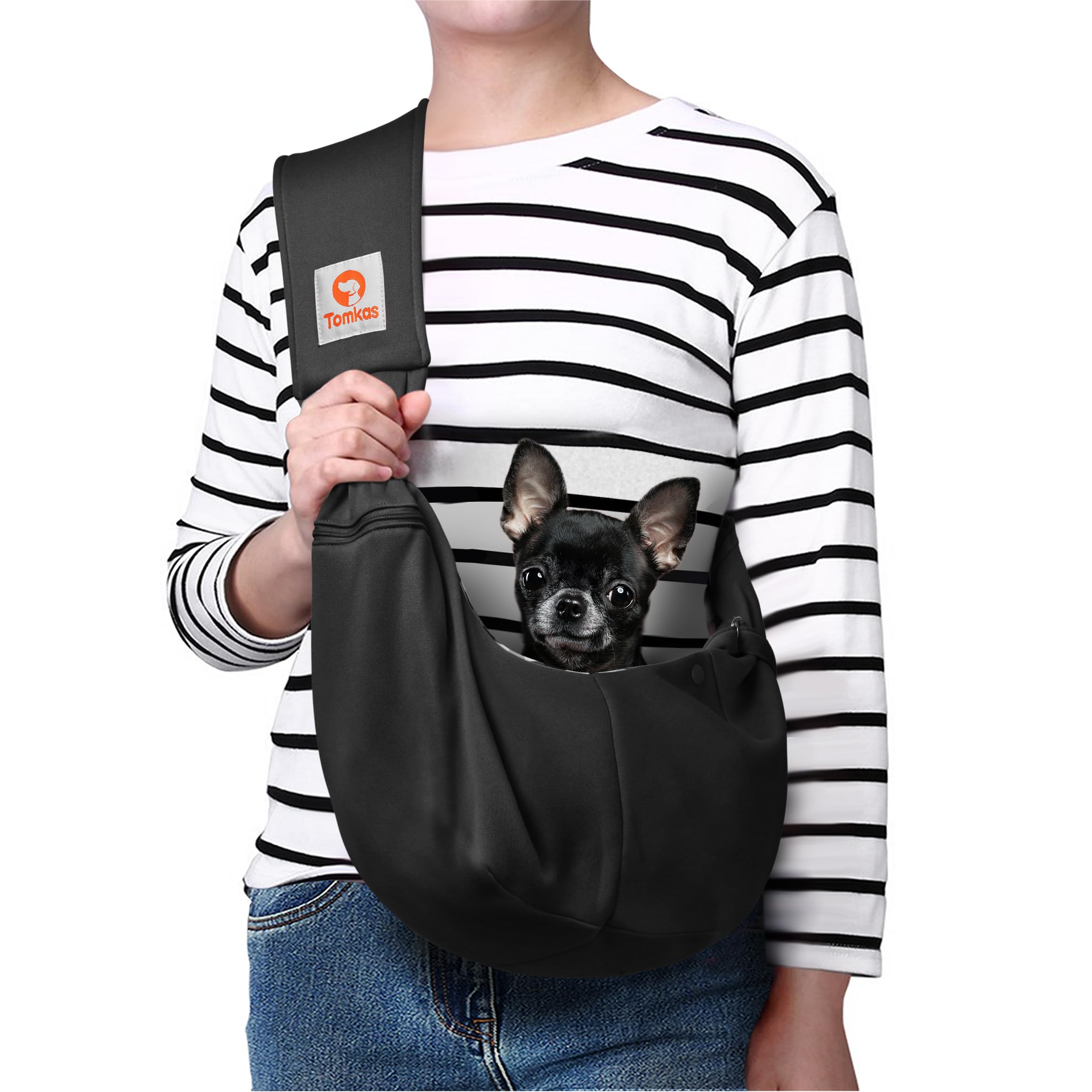 Photo 1 of Tomkas Dog Sling Carrier for Small Dogs Puppy Carrier for Small Dogs (Black, for Pets Weight 2-7 lbs)