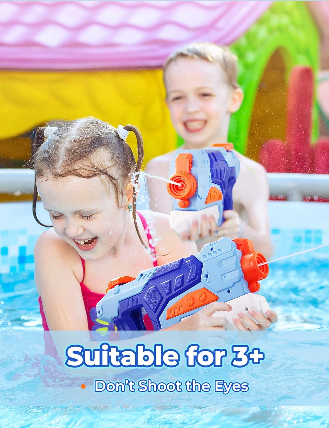 Water Guns for Kids, 2 Pack 30ft Range Super Squirt Guns 600CC Water Soaker Blaster Toys Gifts for Boys Girls Children Summer Swimming Pool Beach Sand Outdoor Garden Party Water Fighting Play Toys: Toys & Games