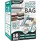 16 Pack Vacuum Storage Bags, Space Saver Bags (2 Jumbo/2 Large/3 Medium/3 Small/6 Roll) Vacuum Storage Bags for…