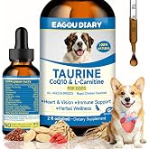 Taurine for Dog Taurine, Heart Cardiac Vision Energy Vitality Immune 60ML | L-Carnitine, Coenzyme Q10, L-Arginine, Astragalus Root, Liquid Dog Taurine Supplement for Dog, Dog Heart Health Support