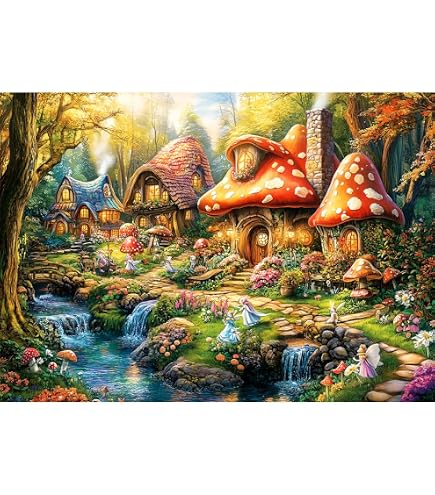 Prime Time Puzzles 1000 Teile 'Colorful Magic River Mansion' - Premium Puzzle Für Erwachsene, 50,8x68,6 Cm