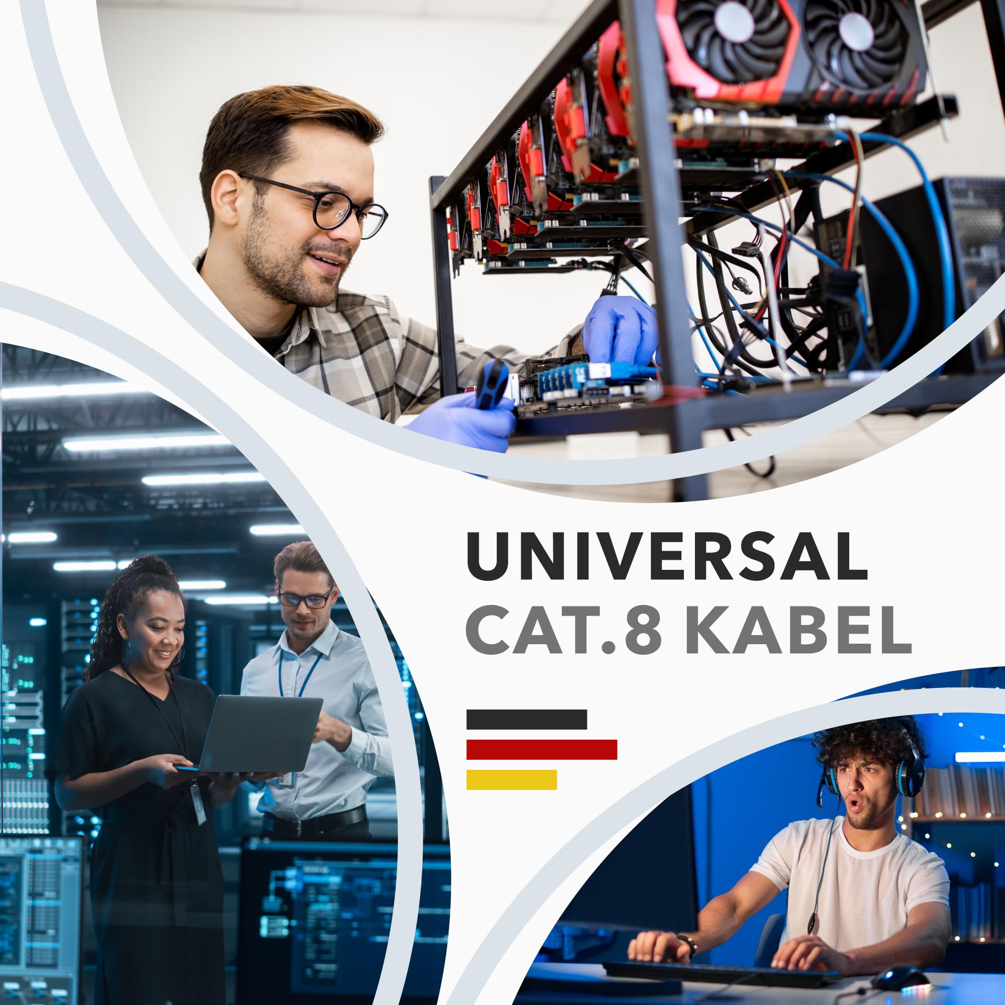 100m CAT 8 Verlegekabel Netzwerkkabel CAT8.1 LAN Halogenfrei Installationskabel CAT8 Kabel Netzwerk Verkabelung Datenkabel bis zu 40 Gbit/s Übertragungsgeschwindigkeit Ethernet cable (100m, Cat 8) 6