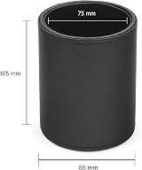 Osco Faux Leather Pen Pot Desk Organizer Black 7.5cm W x 10.5cm H x 8.5cm Dia view 4