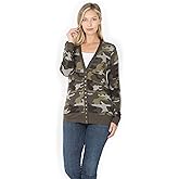 Zenana Womens Leopard or Camouflage Print Snap Button Long Sleeve Long Sleeve Sweater Cardigan
