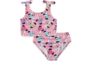 Disney Minnie Mouse Girls UPF 50+ Bathing Suit Tankini Top and Bikini Bottom Swimsuit Set for Toddler and Big Kids