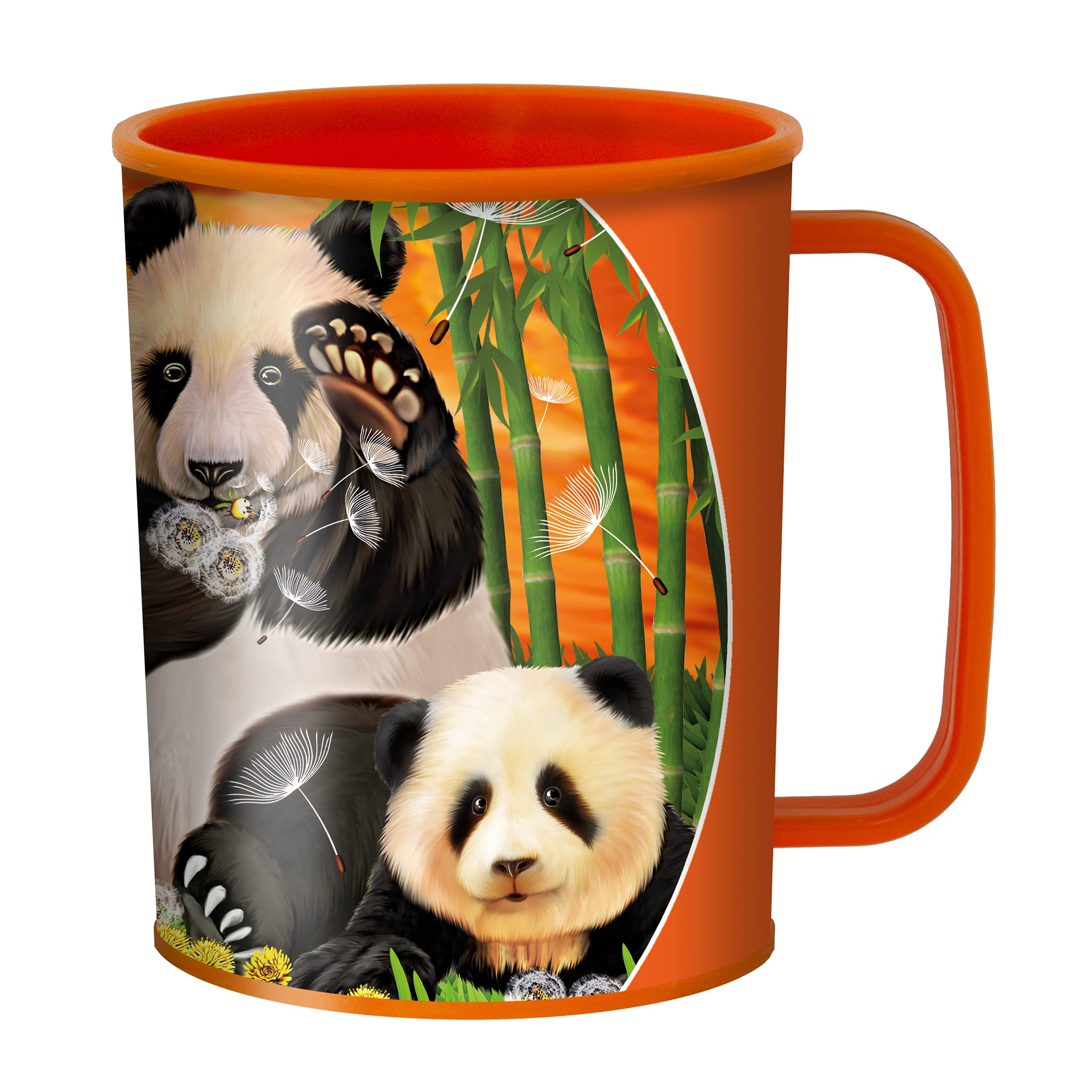 3D LiveLife Drinking Cup - Panda Club from Deluxebase. 300ml Plastic Mug with Jungle Theme, Reusable Coffee Cup, Portable Animal Tumbler for Camping, Picnic, Travel & Everyday Use.