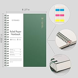 EMSHOI A4 Spiral Notebook College Ruled, 11.2" X