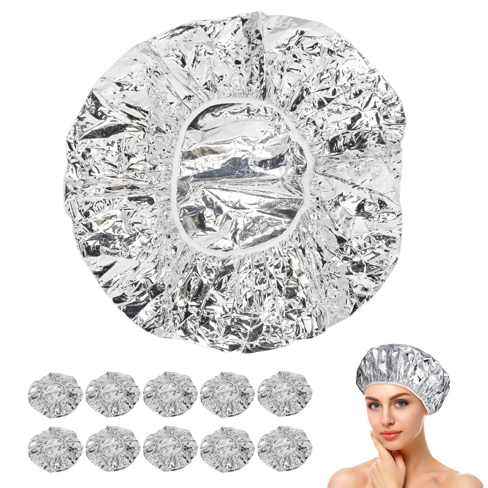 Deep Conditioning Heat Cap, 10 PCS Cordless Hair Steamer Deep Hair Treatment Cap, Hair Styling and Treatment Steam Cap, Reusable Tinfoil for Hair Styling and Treatment Steam