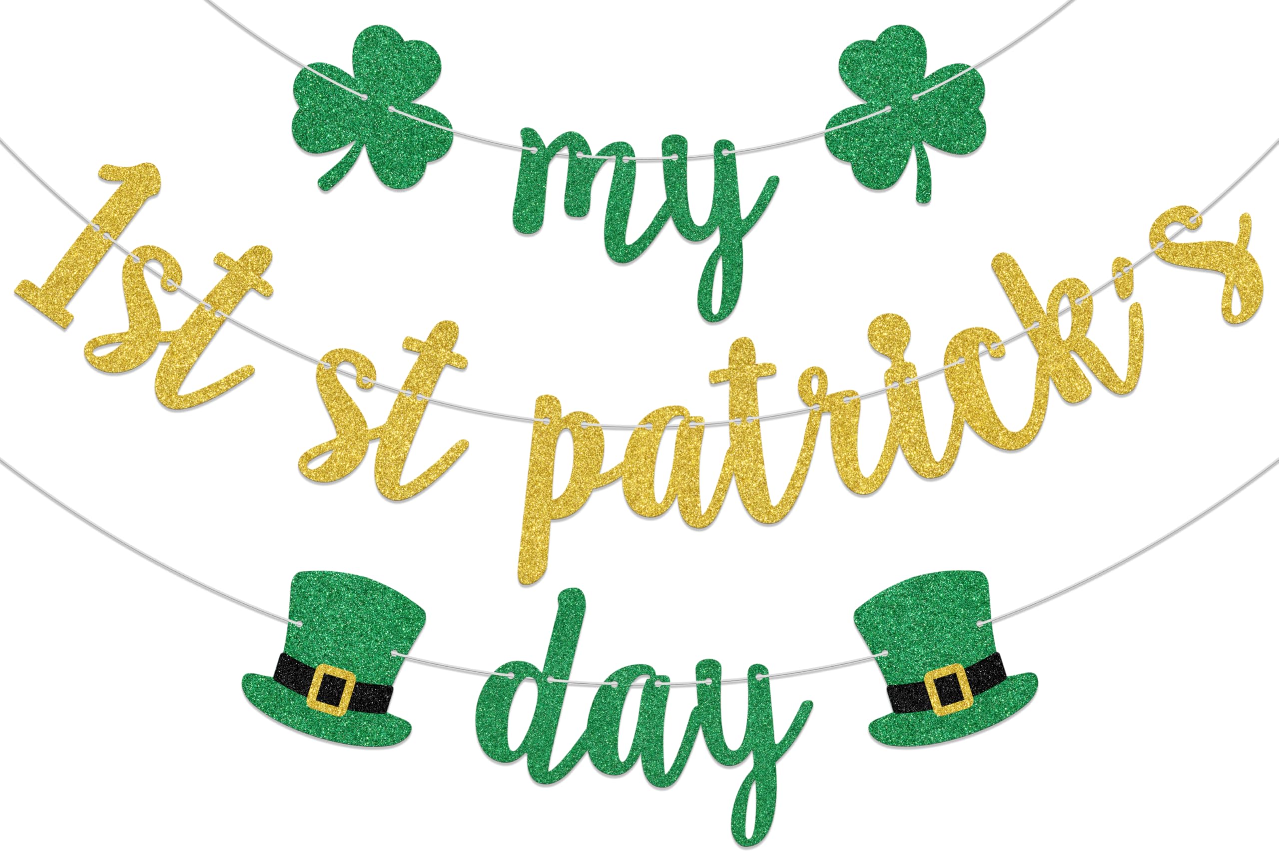 Clover 1st Birthday Decoration - My 1st St. Patrick's Day Banner - Lucky Charm Shamrock Birthday Party Decoration