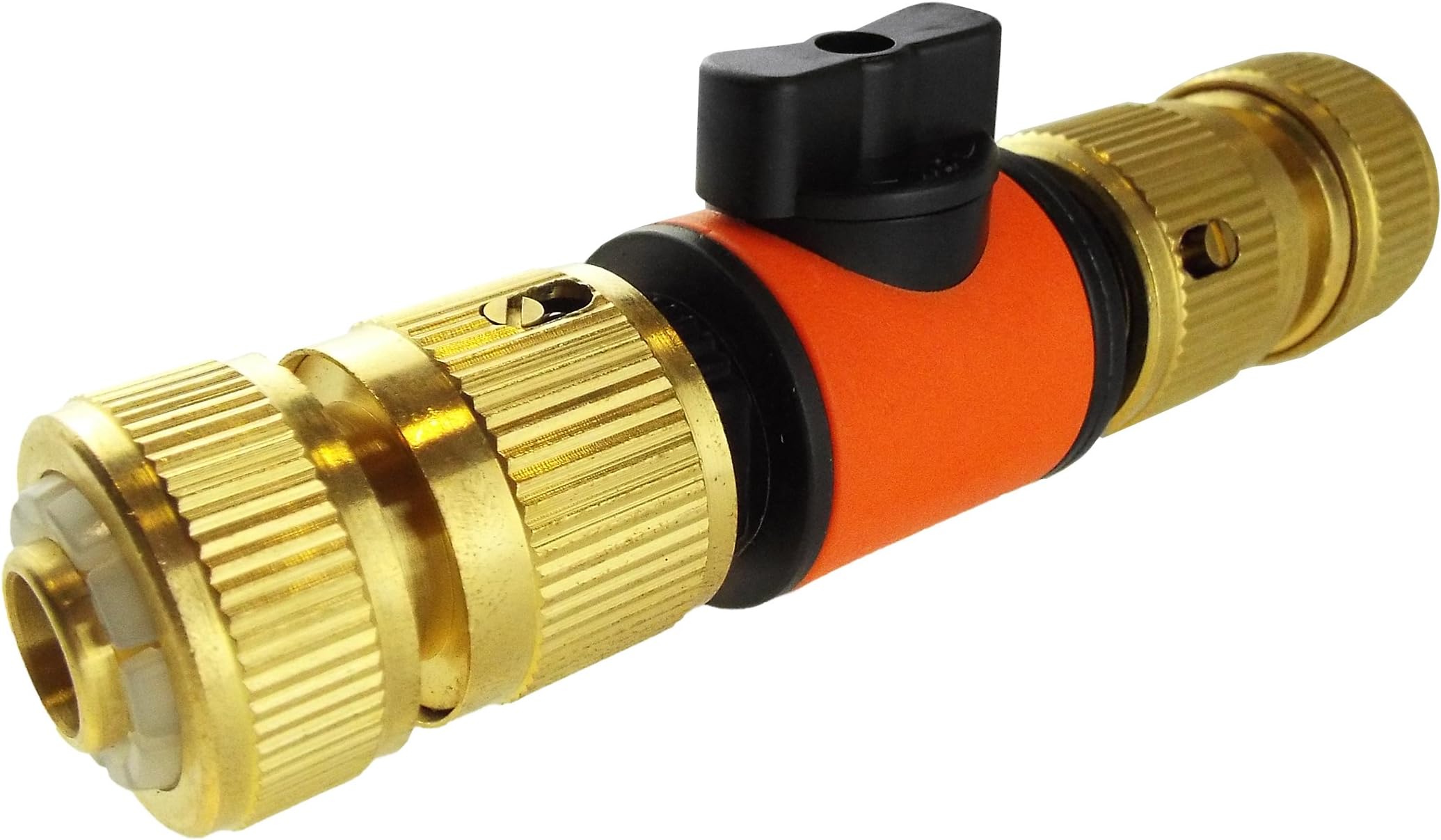 in line Flow Control Valve/tap with Solid Brass Hose connectors/adaptors for Standard Garden Hose or Irrigation Water Supply Pipe