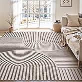 Boho Area Rug 8x10 Machine Washable Rugs for Living Room Non Slip Soft Carpet Geometric Jacquard Textured Carpet for Bedroom 