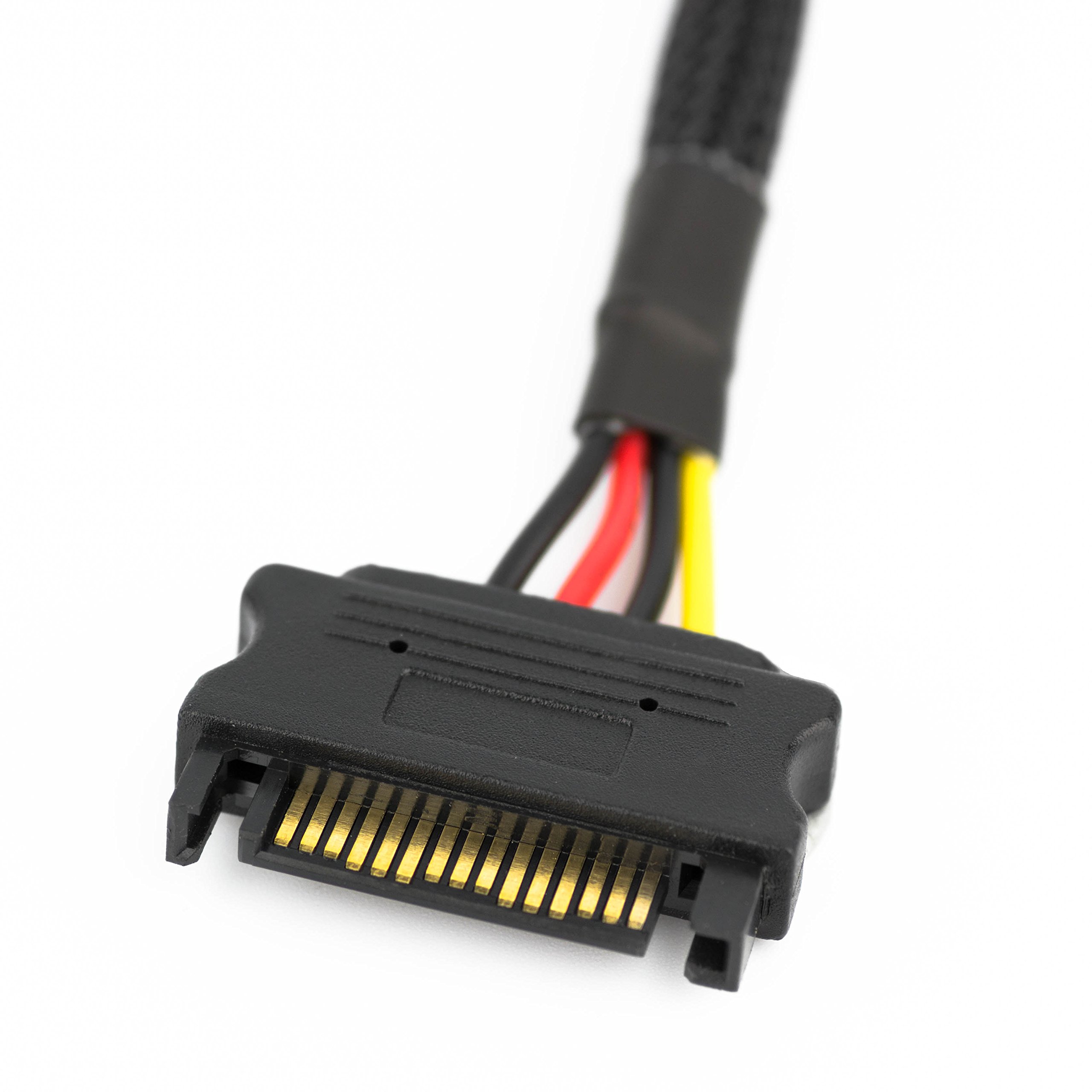 CRJ SATA Power Extension Cable with High Density Black Sleeving 24