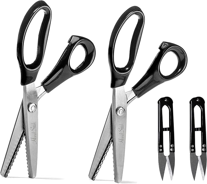 Tijeras Dentadas con Cortahílos (2 Piezas) 22.9cm Tijeras de Costura