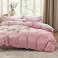 Bedsure Pink Twin Duvet Cover - 2 Pieces Prewashed Extra Soft Bedding Set, Includes 1 Duvet Cover Twin Size 68x90 Inches with Zipper Closure & 1 Pillow Sham, Comforter Not Included