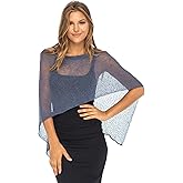 Back From Bali Womens Sheer Poncho Shrug Bolero, Lightweight Summer Shrug Pullover Sweater