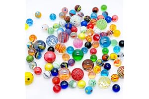 Miutrue 100 Assorted Marbles Bulk Cheap for Kids Ages 4-8-12 Play Marbles Physical Therapy Glow in The Dark Glass Marbles