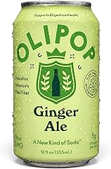 OLIPOP Prebiotic Soda Pop, Ginger Ale, Prebiotics, Botanicals, Plant Fiber, 12 fl oz can