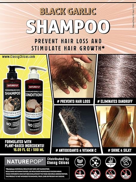 Amazon Com Black Garlic Hair Loss Shampoo By Naturepop Prevents Hair Loss Stimulates Growth And Relieves Itchy Scalp 16 9 Fl Oz 500 Ml Made In Korea Beauty