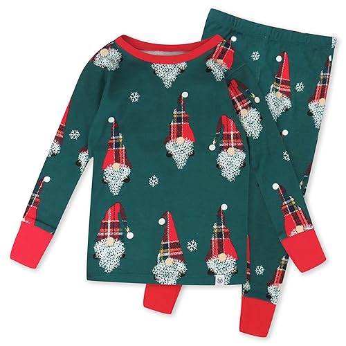 HonestBaby Multipack 2-Piece Pajamas Sleepwear Pjs 100% Organic Cotton for Infant Baby and Toddler Boys, Unisex, Secret Santa, 12 Months