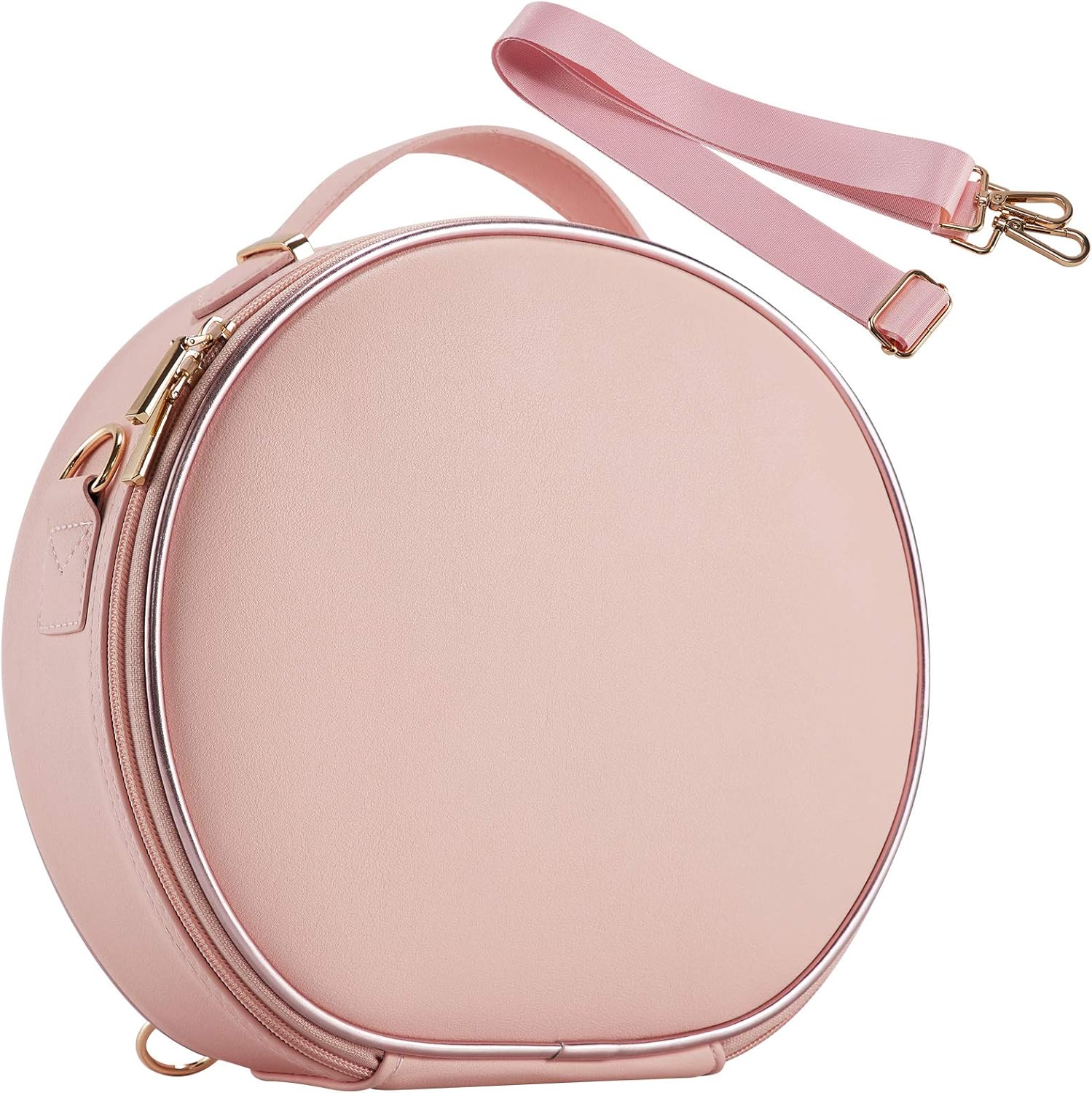 Stagiant PU Leather Round Makeup Bag Cosmetic Case Travel Beauty Box